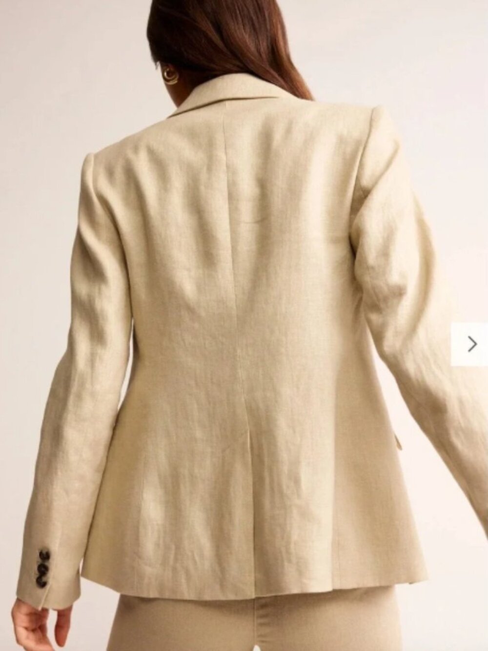 Boden Marylebone Linen Blazer, Tan, Size 16-18R, Worn once, if at all - Picture 3 of 5